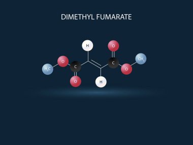 Çoklu skleroz için kimyasal yapı. Dimetil fümerat.