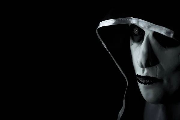 Porträtt Zombie Nunna Mask Halloween Inga Människor — Stockfoto