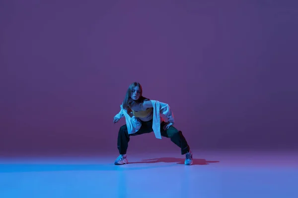 Flessibile Ragazza Danzatrice Accompagnatrice Che Balla Hip Hop Danza Sperimentale — Foto Stock