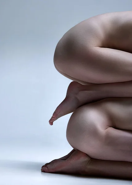 Ritratto Impersonale Immagine Ritagliata Corpi Nudi Maschili Femminili Plesso Sensuale — Foto Stock