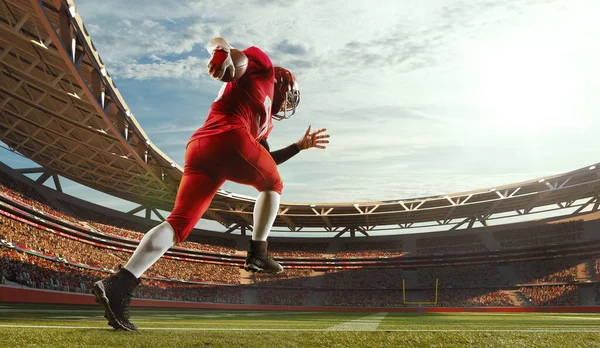 Correr Rápido Velocidad Imagen Dinámica Del Jugador Fútbol Americano Masculino — Foto de Stock
