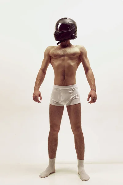 Perfekter Körper Strukturierte Muskulöse Körperform Porträt Eines Jungen Mannes Mit — Stockfoto
