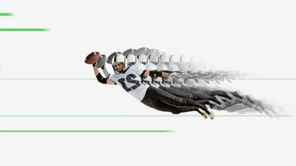 움직임을 멈추세요 애니메이션 추상적인 디자인 요소와 배경에 스포츠 복고풍 스타일 — 비디오