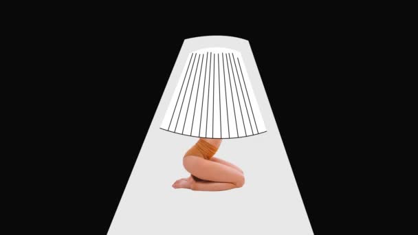停止运动 女性身体作为灯的一部分 积极的感觉和情绪 灵感的概念 广告的复制空间 — 图库视频影像