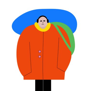 Modern sanat eserleri. Çantası olan adam üniversiteye gider. Okula dönelim. Beyaz arka plana karşı sevimli bir karakter. Çizgi film tarzı. Elle çizilmiş Vektör çizimi. Çalışma ve öğrenim kavramı, eğitim, yaşam tarzı.