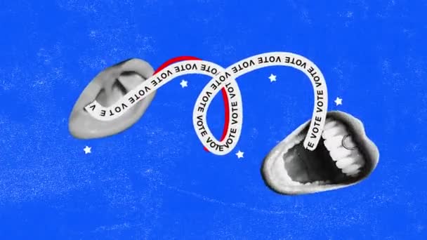 Animation Arrêtez Mouvement Motivation Voter Message Vote Combiné Bouche Ouverte — Video
