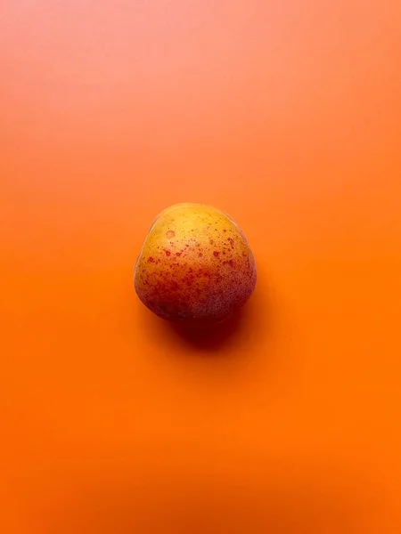 Abricot Mûr Fruits Frais Abricot Orange Vitamines Fraîches Fond Orange — Photo