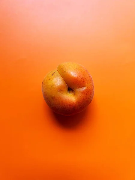 Abricot Mûr Fruits Frais Abricot Orange Vitamines Fraîches Fond Orange — Photo