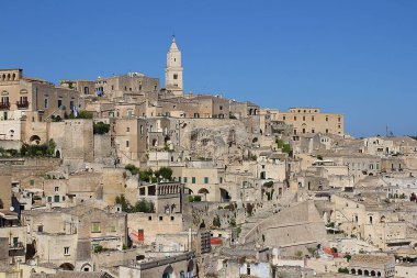 materya, italya - 11 Eylül, 2019: Mata şehrinin panoramik manzarası, italyan.