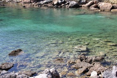 Güzel deniz suyu, halkidiki, Yunan, yeşil su, berrak deniz suyu, deniz kıyısı