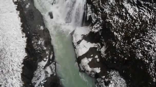 アイスランドのゴダフォスの滝の空中ビュー 高品質のフルHd映像 — ストック動画