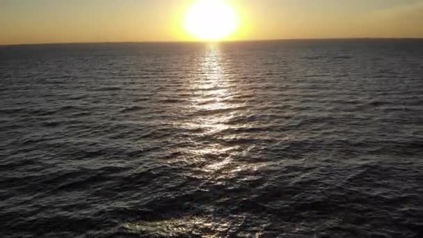 Nascer Sol Vista Mar Partir Drone Imagens Alta Qualidade — Vídeo de Stock