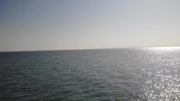 Éblouissement Soleil Dans Vue Sur Mer Depuis Drone Images Haute — Video