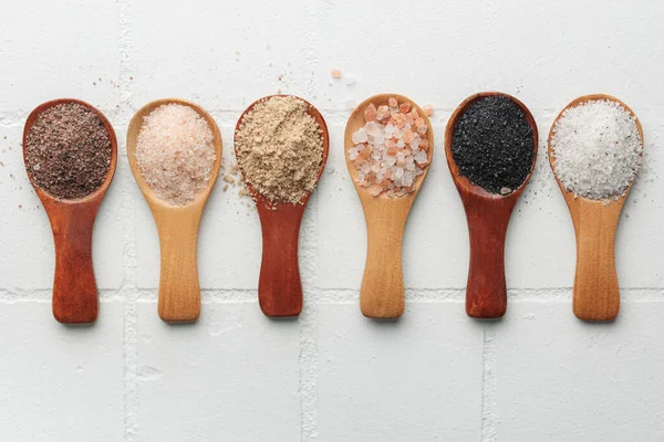 Assorted Speciality Salt Himalayan Pink Salt Italian Black Truffle Salt – stockfoto