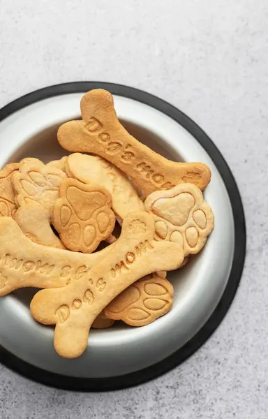 Homemade organic dog biscuits.  Cookies for dog with different shape