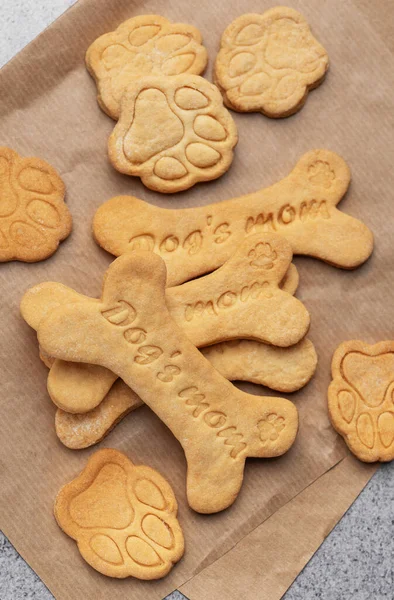 Homemade organic dog biscuits.  Cookies for dog with different shape