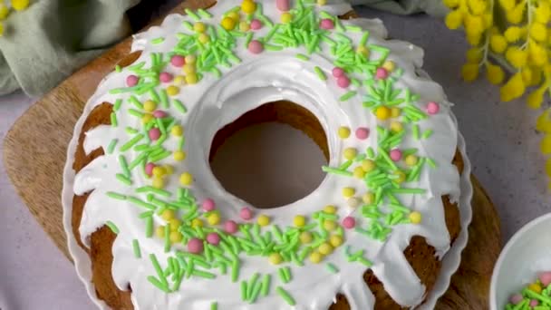 Húsvéti Sütemények Házi Készítésű Vaníliás Sütemény — Stock videók