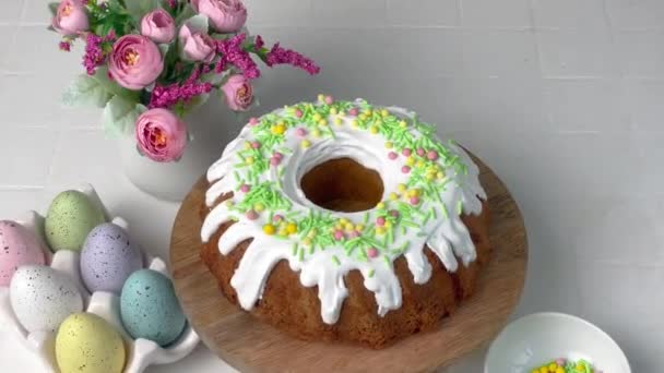 Wielkanocne Ciasteczka Domowej Roboty Ciasto Waniliowe — Wideo stockowe