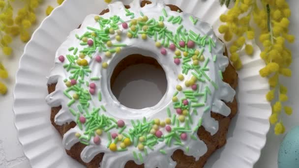 イースターバンドケーキ 自家製バニラバンドケーキ — ストック動画