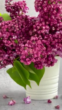 Bir vazoda bahar leylağı demeti