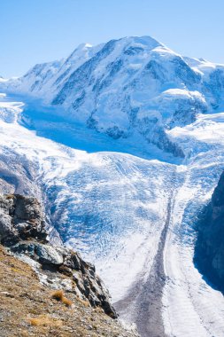 Gornergrat Zermatt İsviçre 'de panoramik görünüm.