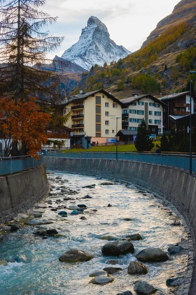 Krásný Výhled Malé Městečko Zermatt Švýcarsku Stock Fotografie