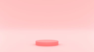 Pembe arka planlı podyum pembe ürün tasarım broşürünüz için 3d illüName