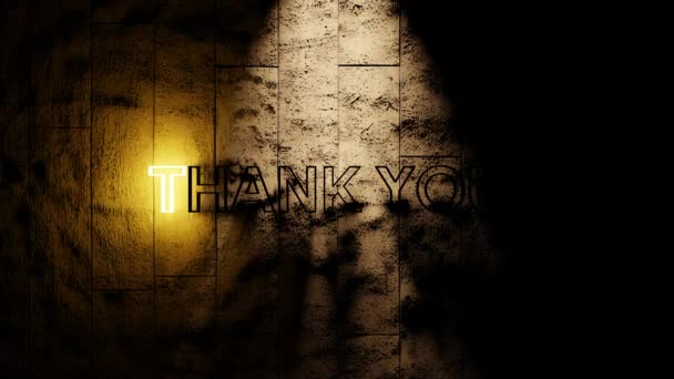 Neon Sign Animation Thank You Wood Background Colorful Neon Sign — Stock videók