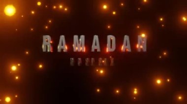 text 3d ramadan mubarak cinematic with light orange animation 3d illustration