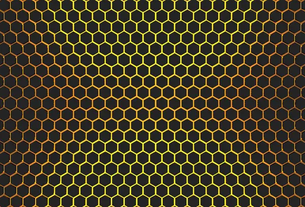 Hexagon Black Background Gold Light Illustration Rendering Design Business Design — Fotografie, imagine de stoc
