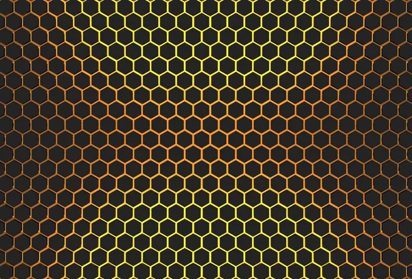Hexagon Black Background Gold Light Illustration Rendering Design Business Design — Fotografie, imagine de stoc