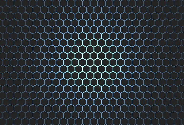 Hexagon Black Background Blue Light Illustration Rendering Design Business Design — Stockfoto