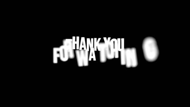 Animation Merci Regarder Effet Flou Texte Avec Fond Noir Isolé — Video