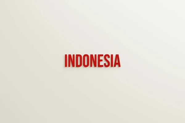 Texto Indonesia Color Rojo Fondo Blanco Concepto Día Independencia Representación —  Fotos de Stock
