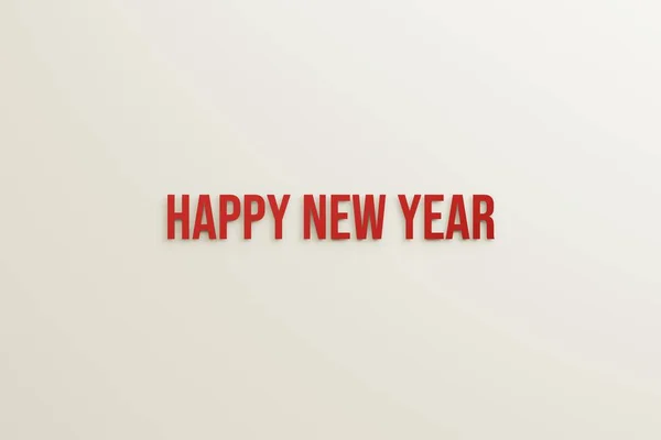Text Frohes Neues Jahr Rote Farbe Auf Weißem Hintergrund Text — Stockfoto