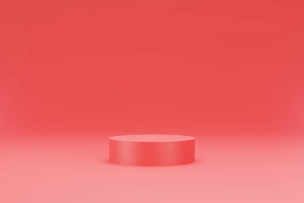 Platform Rode Kleur Voor Product Achtergrond Podium Podium Sokkel Met — Stockfoto