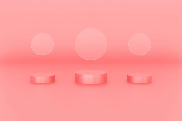 Platform Roze Kleur Voor Product Achtergrond Podium Podium Blanco Display — Stockfoto