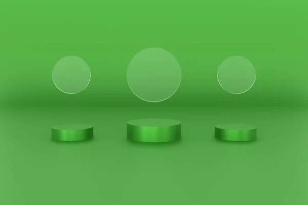 Platform Groene Kleur Voor Product Achtergrond Podium Podium Blanco Display — Stockfoto