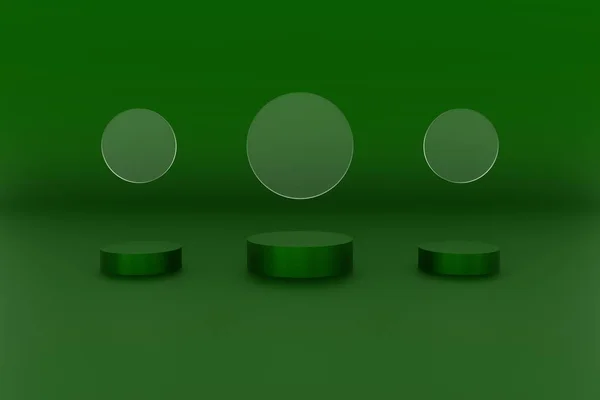 Plattform Grön Färg För Produkt Bakgrund Scen Eller Podium Och — Stockfoto