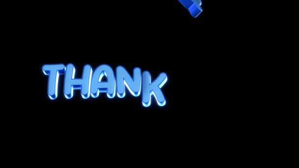 谢谢你的文字3D动画蓝色在黑色孤立的背景 3D插图渲染 4K分辨率视频 循环视频 — 图库视频影像