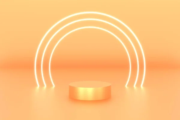 Platform Oranje Kleur Voor Product Achtergrond Podium Podium Blanco Display — Stockfoto