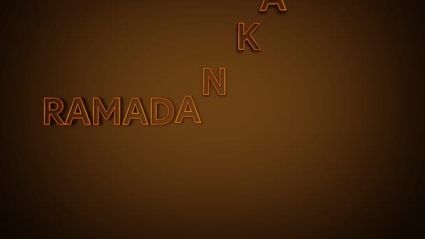 Ramadan Kareem Tekst Animatie Effect Gouden Kleur Elegante Luxe Achtergrond — Stockvideo