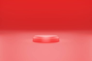 3D Sevgililer Günü arkaplan pembe silindir podyum 3D illüstrasyon canlandırması