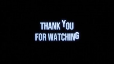 Siyah izole edilmiş arkaplanda mavi metin rengini izlediğiniz için teşekkürler