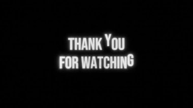 Siyah izole edilmiş arkaplanda beyaz metin rengini izlediğiniz için teşekkürler