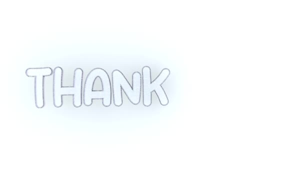Animation Thank You Text White Background — Stock Video