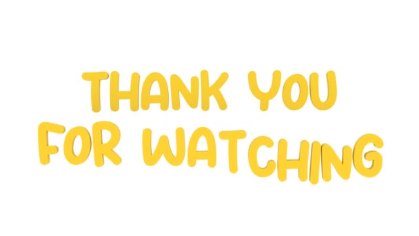 Animation Merci Regarder Texte Sur Fond Blanc Isolé — Video