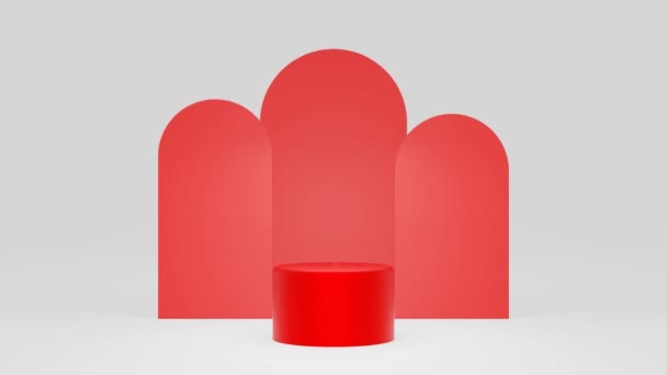 Платформа Червоного Кольору Білому Фоні Свято Концепція Події Візуалізації Ілюстрація — стокове відео