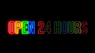 animasyon metni 24 saat 4k video. 3d illüstrasyon oluşturma