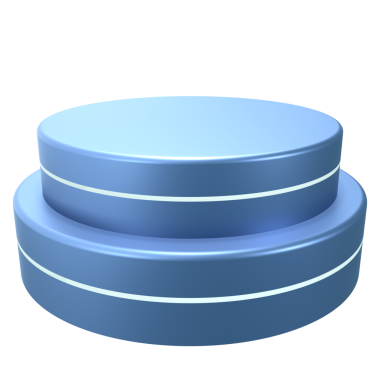 Platform mavi ve beyaz şeffaf arkaplan png 3d resimleme